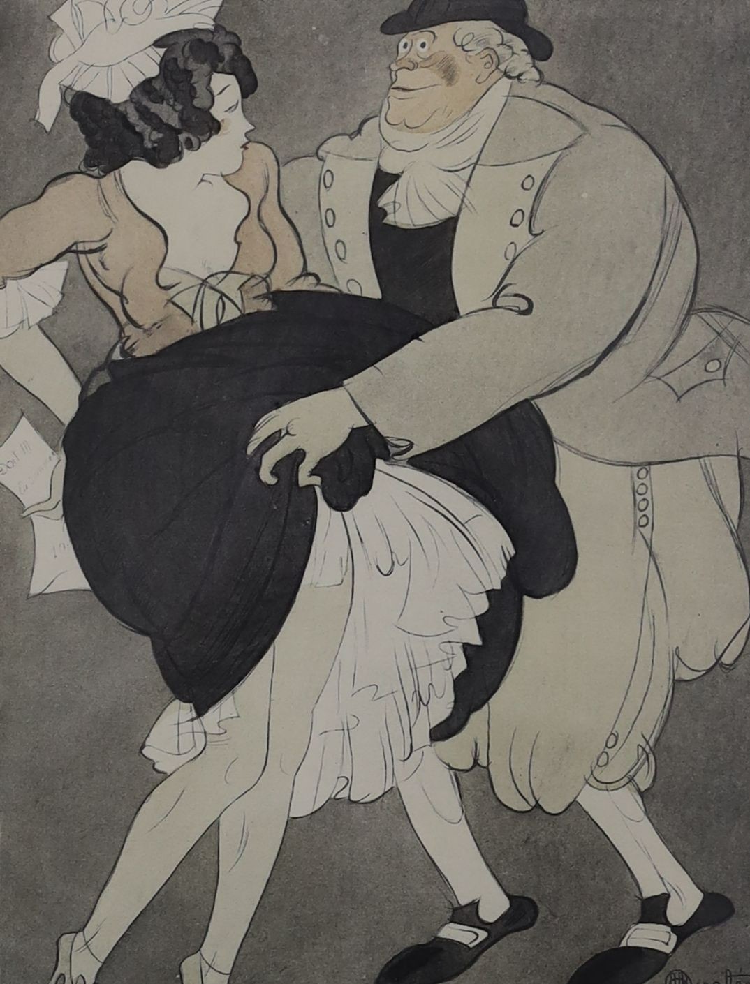 Charles Martin (1820-1906), two hand-tinted prints, Les Contes et Nouvelles, 20 x 15cm